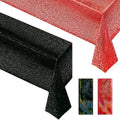 Laser Sparkling Holographic Tablecloth - Waterproof & Easy to Clean - Red & Black, 2 Pack