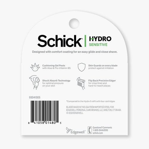 Schick Hydro Sensitive Razor Refills, 6ct | 5 Blade Razor for Men, Shaving Blades, 6 Refills