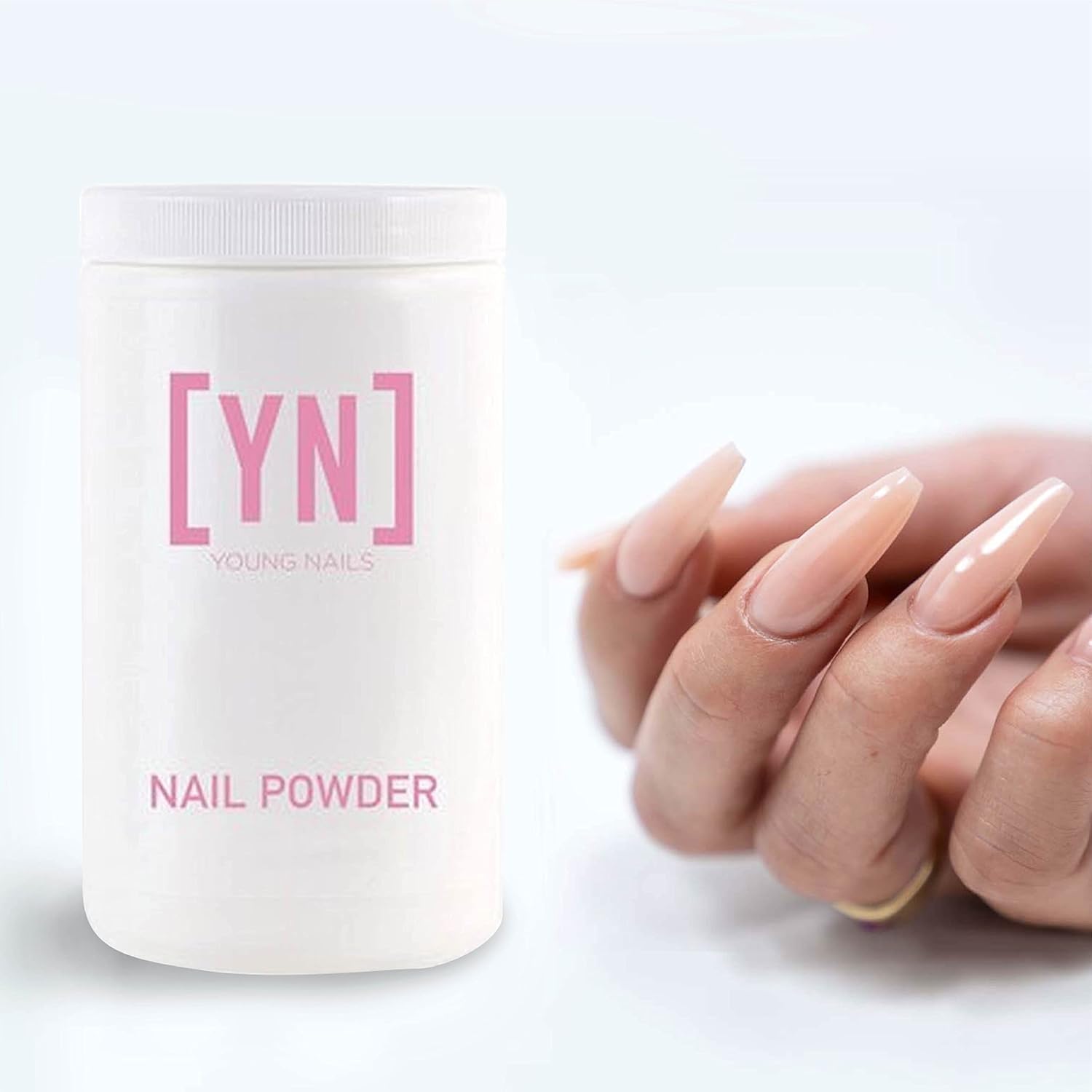 Young Nails Acrylic Cover Powder - Professional Self-Leveling Nail Powder for Extensions | Clear Nude Pink, 660g