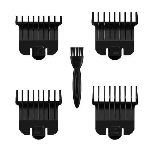 Andis T Outliner Guards - 4 Pack Snap-On Attachments for Close Trimming (1/16” to 3/8”) - Black