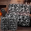 Halloween Skull Fleece Throw Blanket Set - 12 Pieces Cozy Spooky Decor