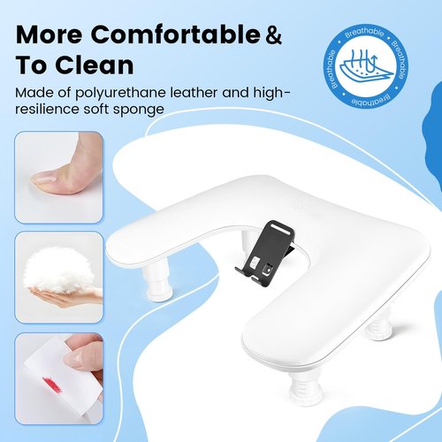 JODSONE U-Shaped White Manicure Arm Rest for Nails Tech with Rotating 360°Built-In Phone Holder and Adjustable Nail Arm Rest Detachable Manicure Hand Rest for Salon Design