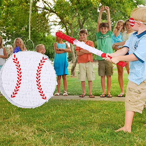 Baseball Piñata Party Supplies with Stick and Blindfold - Sports Theme Decoration