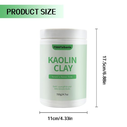 FSbbTaibanle White Kaolin Clay Powder 100% Natural Ultra-Fine Cosmetic Grade Gentle & Smooth Texture for Natural DIY Skin Cleansers, Masks and Scrubs, and More(32 oz)