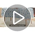 Blue Rectangular Tablecloth 60x140 Inch Talavera Tile Pattern for Dining & Events - Horaldaily Variation of THIS listing
