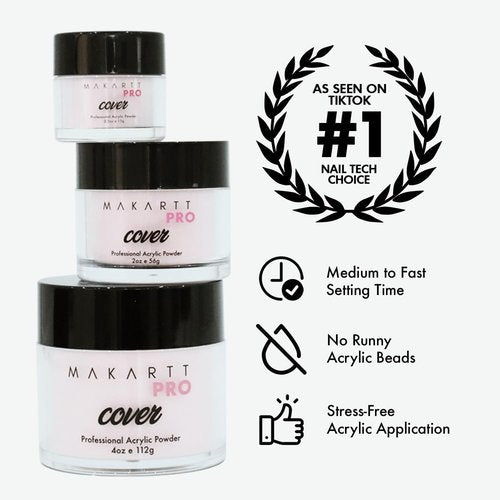 MakarttPro Acrylic Powder Set - 4 Cool Tone Colors 0.5oz for Nail Extension & Sculpting | Professional Essentials