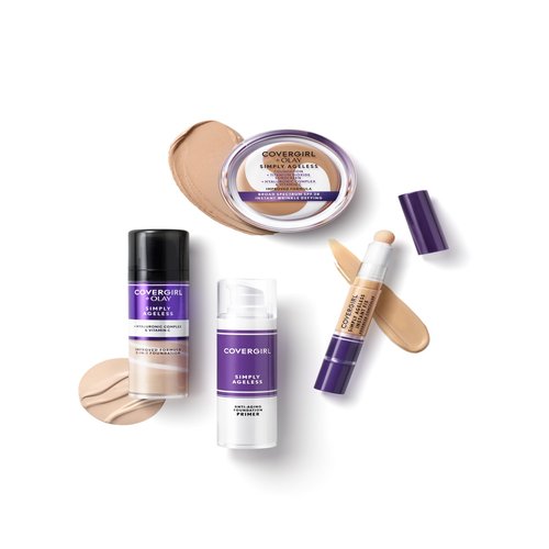COVERGIRL & Olay Simply Ageless 3-in-1 Liquid Foundation, Matte Finish, Hyaluronic & Vitamin C Formula, 232 Nude Beige, 2 Count