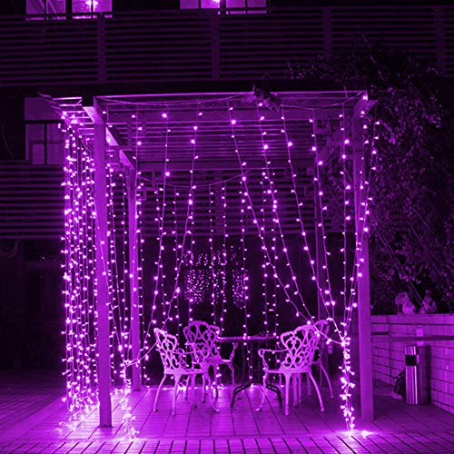 Twinkle Star LED String Curtain Light - Purple, 300 LEDs, 6.6ft x 9.8ft, 8 Modes