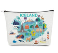 Odebyata Iceland Travel Souvenir Makeup Bag, Iceland Themed Lovers Cosmetic Bag for Besties Girls Friends Travel Lovers,Toiletry Organizer Zipper Bags for Icelands Traveler