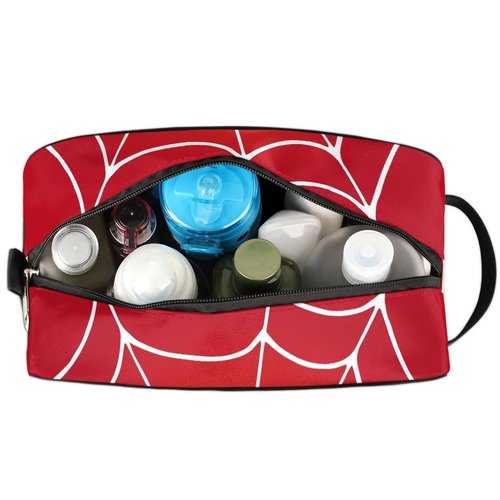 LLCXCSI Travel Toiletry Bag for Boys Kids, Red Spider Web Waterproof Hanging Dopp Kit for Men, Shaving Bag with Large Capacity for Travel, Sports, Shower
