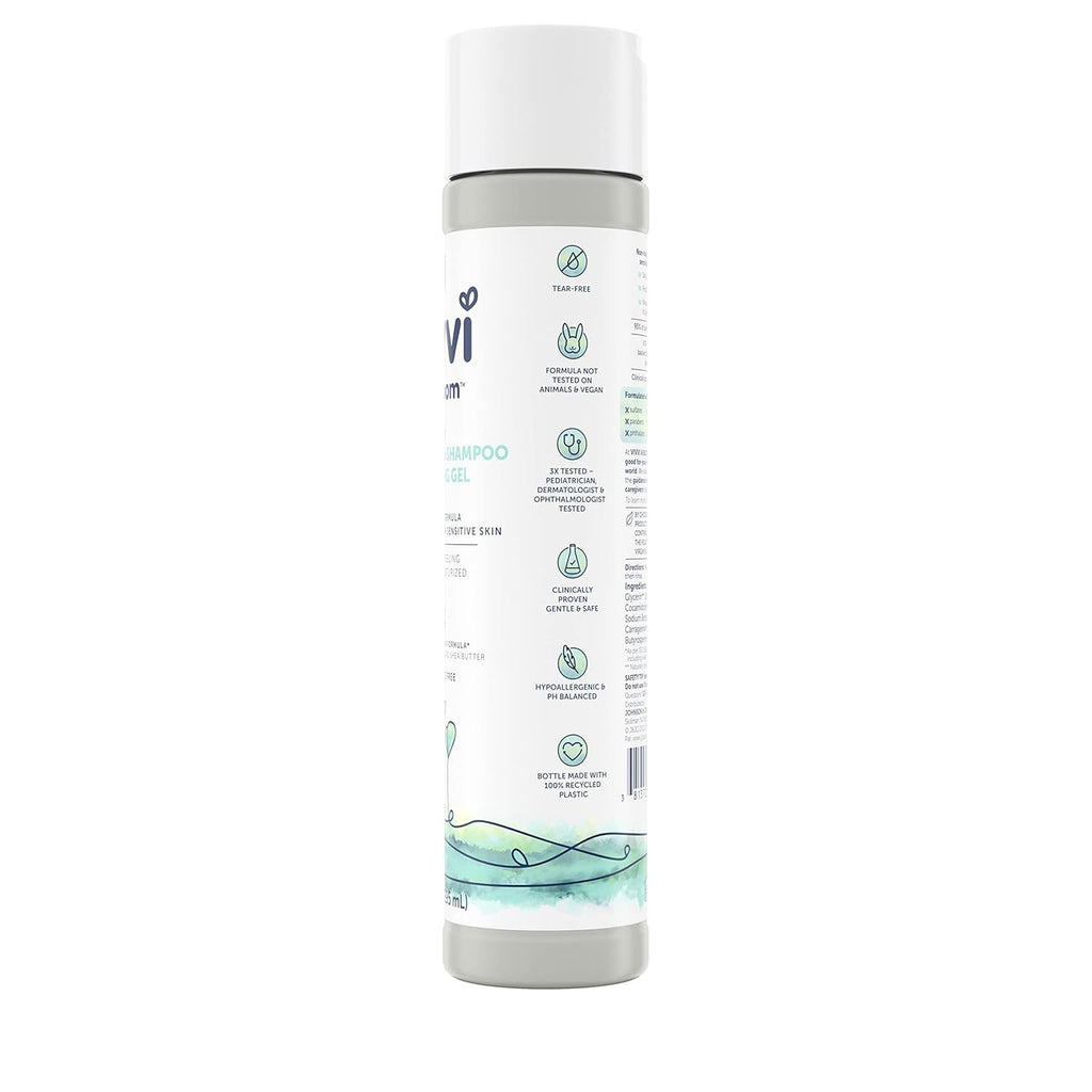 Vivvi & Bloom Gentle 2-in-1 Baby Wash & Shampoo - Fragrance-Free Cleansing Gel for Sensitive Skin, 10 fl. oz.