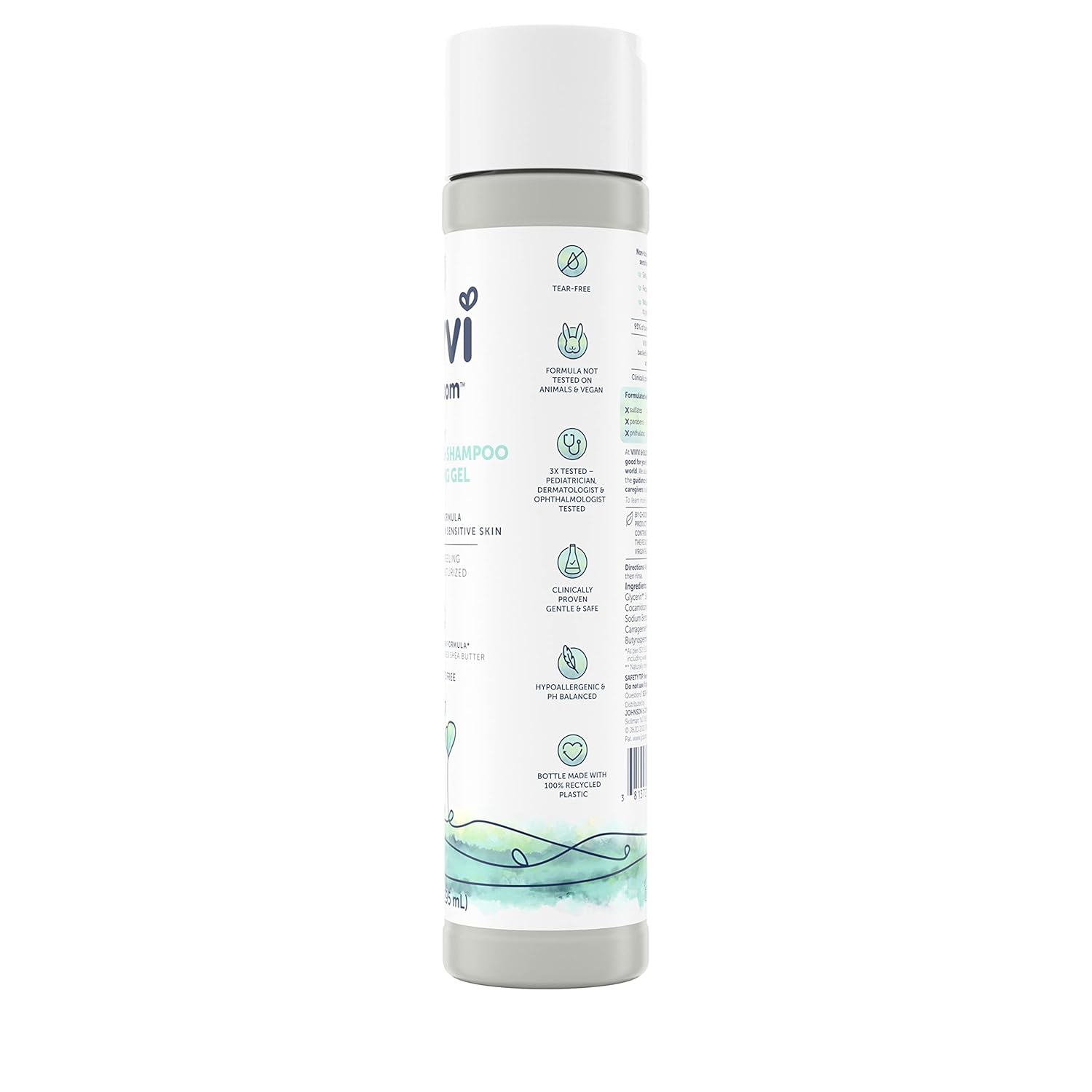 Vivvi & Bloom Gentle 2-in-1 Baby Wash & Shampoo - Fragrance-Free Cleansing Gel for Sensitive Skin, 10 fl. oz.