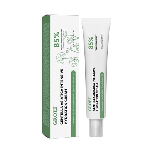 GROEI Centella Asiatica Intensive Hydration Cream, 85% Natural Ingredients, Long-Lasting Moisturizer for Sensitive Skin, 50g