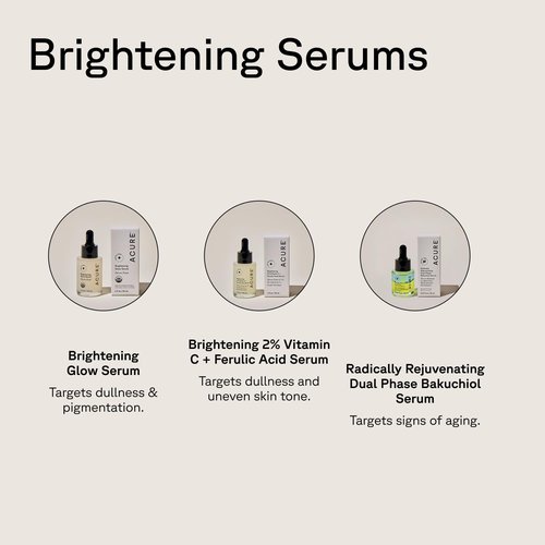 Acure Brightening Glow Serum - Vegan Anti-Aging Face Serum with Argan & Cranberry Oil | 1 fl oz