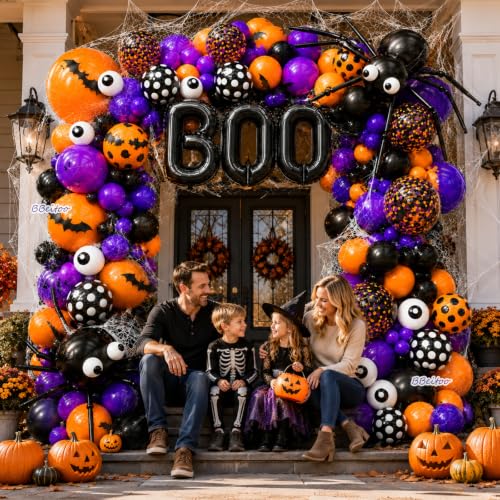 Halloween Balloon Garland Arch Kit 202PCS for Spooky Party Decorations