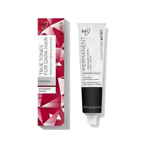 Ion True Tones Permanent Crème Hair Color - Rich Crimson for Dark Hair - Long-Lasting Vibrancy