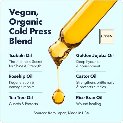 Onsen Nail & Cuticle Rescue Kit - Strengthening Conditioner Serum, Repair Oil & Balm | Tsubaki, Shea Butter, Jojoba (15ml Serum + 10ml Oil + 32.5ml Cream)