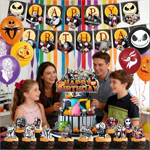 Halloween Christmas Birthday Party Decorations Set with Balloons & Banner