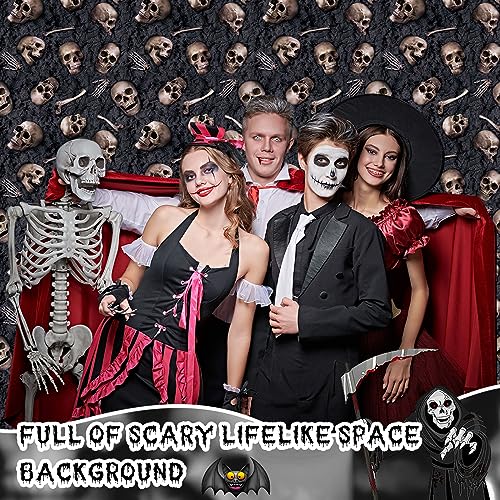 Halloween Skeleton Tablecloth 100 ft x 54 in Plastic Backdrop for Parties