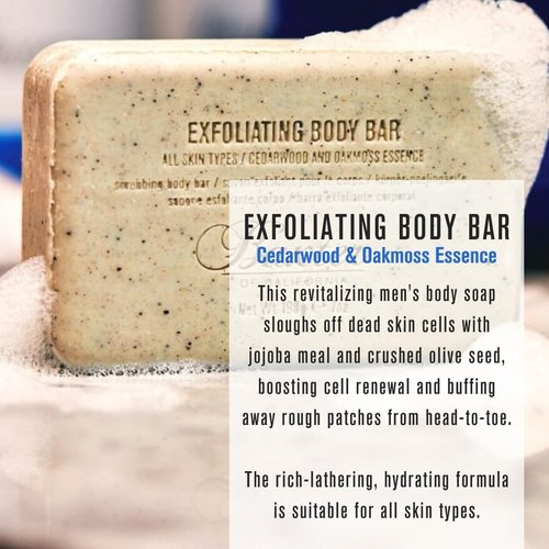 Baxter of California Exfoliating Body Bar Soap - Deep Cleansing Cedarwood & Oak Moss, 7 Ounce