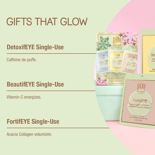 Pixi Beauty Holiday Eye Patch Trio - 3 Single-Use Patches for Depuffing, Hydrating & Toning Under-Eyes | 6 Patches Total