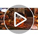 Outdoor Lighted Pop-Up Ghost Gift Box - Halloween Decor with Moving Ghost (Orange)