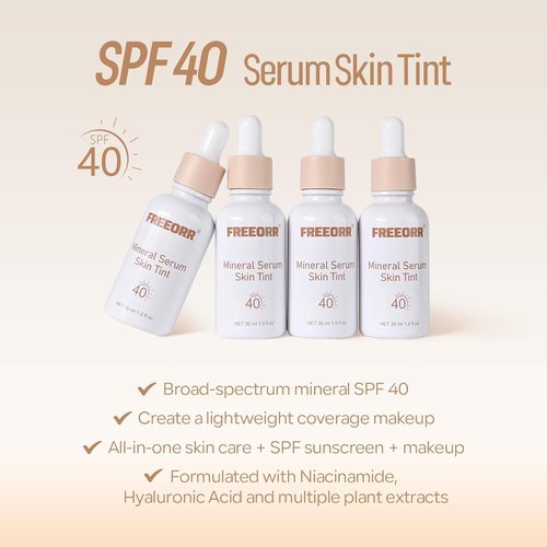 Skiennix Skin Tint SPF 40 - 24HR Tinted Mineral Sunscreen Serum with Zinc Oxide | Natural Beige, 1 Fl Oz