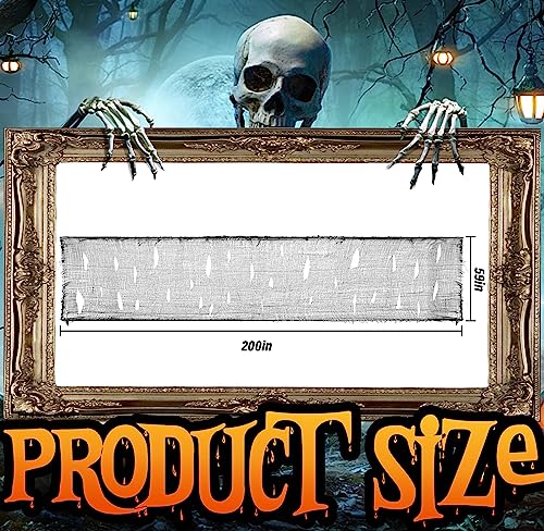 200 x 59 Inch Black Creepy Halloween Cloth - Large Spooky Decoration for Parties