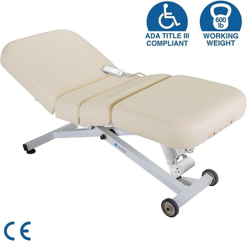 EarthLite Ellora Electric Lift Massage Table - Manual Tilt, Made in USA, 32" x 73", Vanilla Crème