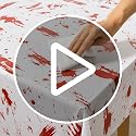 Bloody Handprint Tablecloth 54x108 Inches - Halloween Horror Party Cover - Handprints Variation