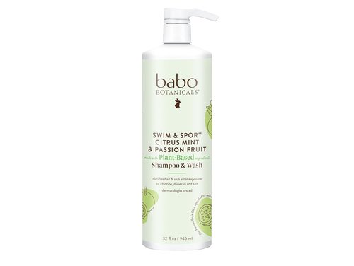 Babo Botanicals Citrus Mint & Passion Fruit Shampoo - Purifying Hair & Body Wash for All Ages - Chlorine & Sweat Remover