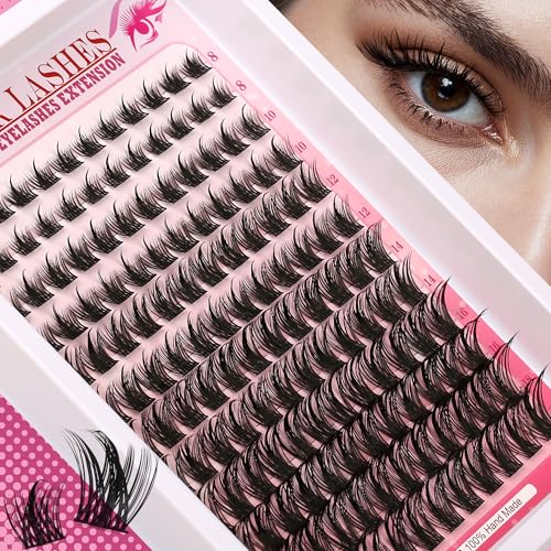 Luxurious C/D Curl 8-18mm Spiky Lash Clusters for Dramatic & Natural Looks - 144 Pcs