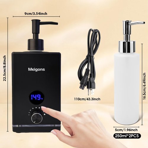 Oil Warmer for Massage, Massage Oil Warmer, Body Oils Heater for Spa, with Two Oil Bottle Dispenser, Adjustable Temperature (Black)