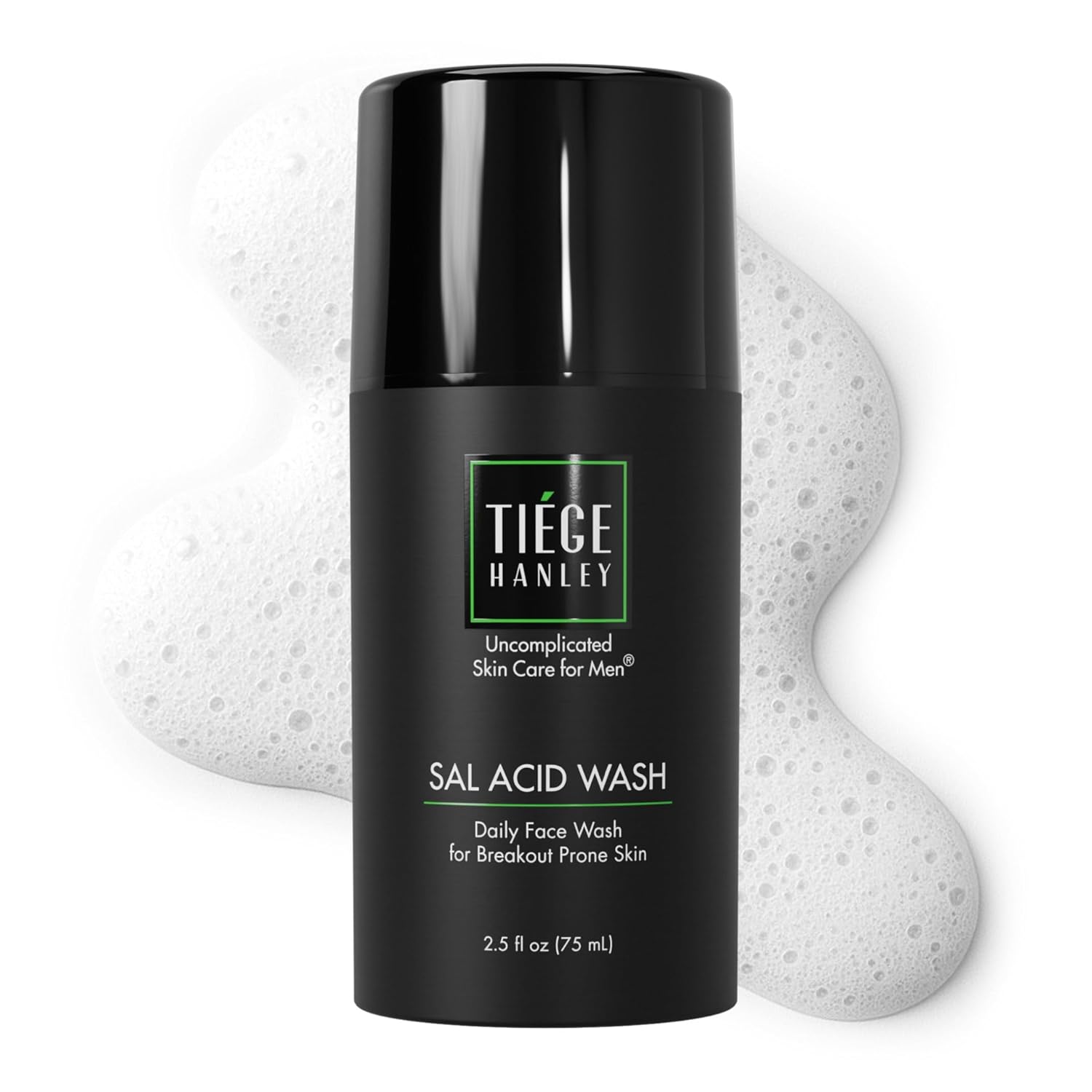 Tiege Hanley Salicylic Acid Cleanser - Gentle Deep-Cleansing Face Wash for Acne-Prone Skin | 2.5 FL Oz