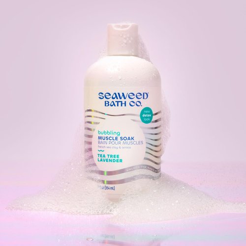 Seaweed Bath Co. Bubbling Muscle Soak - Tea Tree Lavender Scent, 12 Oz | Sustainably Harvested Seaweed & French Sea Clay