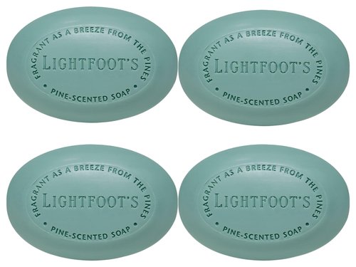 Perdy Good Lightfoot's Pine Soap for Men (Set of 4 Bars) All Natural Pine Scented Mens Athletic Soap for Body or Hands