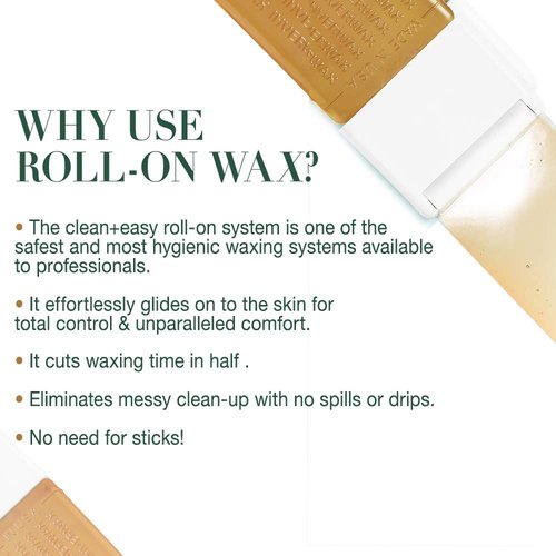 Clean + Easy Sensitive Roll On Wax – Small Wax Refill Cartridges for Delicate & Sensitive Skin, Hair Removal for Face, Brows & Bikini, 3 Pack