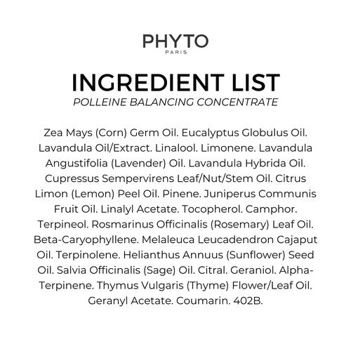 PHYTO POLLEINE Fortifying Balancing Concentrate - 100% Plant-Based Pre-Shampoo Scalp Treatment with 10 Essential Oils - Cleanses & Revitalizes All Scalp Types - 1.01 fl oz