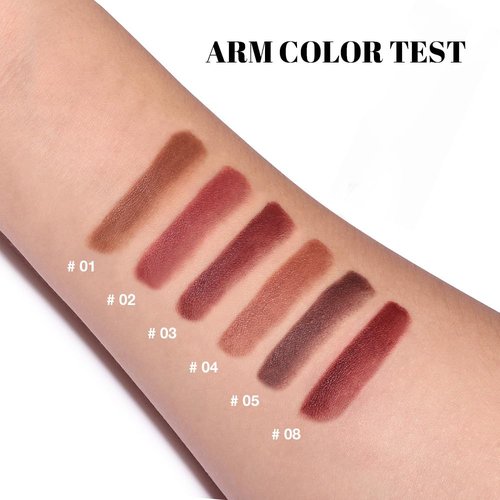 **Evpct 3Pcs Matte Lipstick & Lip Liner Set - Long Lasting Waterproof Ombre Effect in Red, Reddish Nude & Brown**