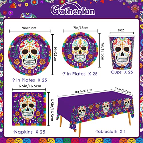 Day of the Dead Party Supplies Kit Serve 25 - Skull Plates Cups Napkins