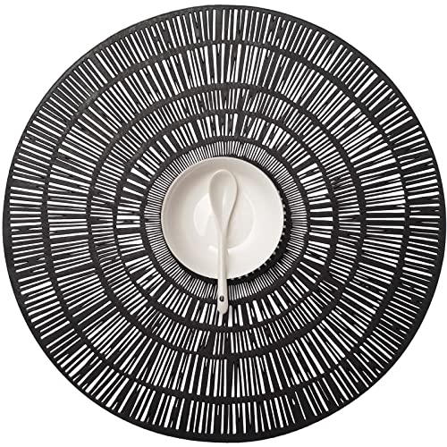 Vinyl Placemats Set of 6 - 15 Inch Metallic Heat-Resistant Table Mats for Dining