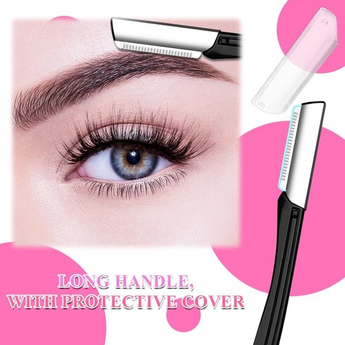 Senbos 8-in-1 Eyebrow Grooming Kit – Professional Eyebrow Trimmer, Scissors, Tweezers, Brush & Dermaplaning Tool – Precision Brow Shaping Kit for Men & Women – Includes Leather Travel Case