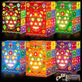 24-Piece Day of the Dead Skull Candle Holder Set with Flameless LED Lights