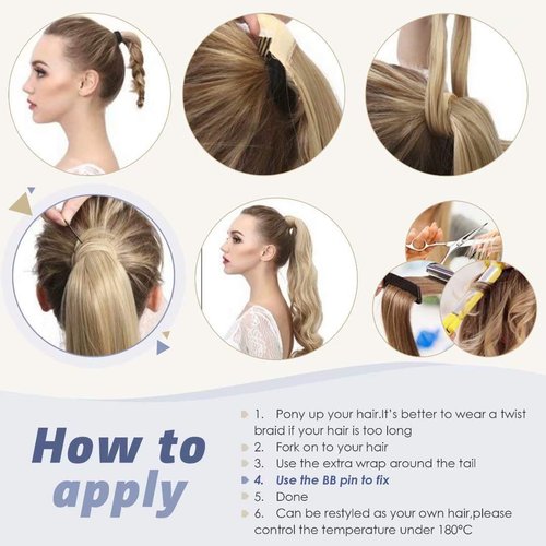 LaaVoo Ponytail Extension Human Hair Brown Ombre Ponytail Extensions for Women Balayage Darkest Brown to Light Brown Pony Tails Hair Extensions Real Humen Hair Short Straight 12 Inch 75g