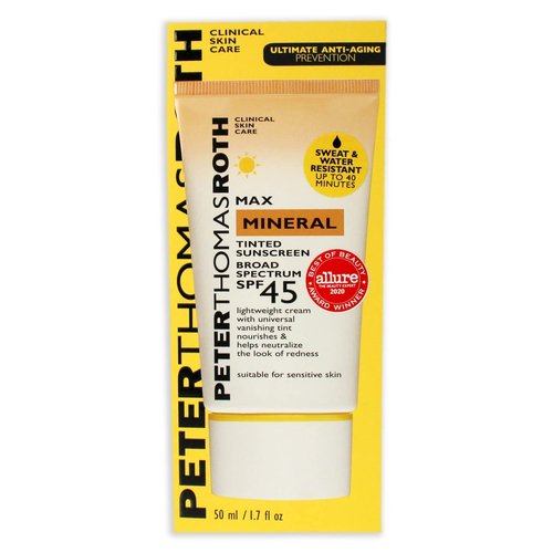 Peter Thomas Roth | Max Mineral Tinted Sunscreen SPF 45 | Water-Resistant Tinted Moisturizer for Sensitive Skin, 1.7 Fl Oz
