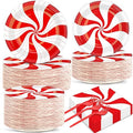Christmas Peppermint Candy Cane Plates & Napkins Party Set - 200PCS, Disposable Tableware, Holiday Party Supplies