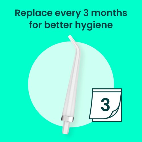 quip Water Flosser Tip Refills - Cordless Water Flosser Refill Tips - Teeth Cleaner Pick with 360 Degree Rotating Replaceable Tip, Rechargeable Water Dental Pick Refills - 3 ct