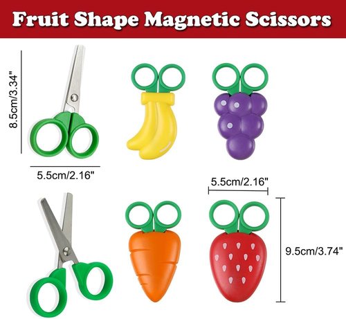 AKOAK Creative Fruit Scissors - Fun Banana Design with Refrigerator Magnets for Kids' Home Decor