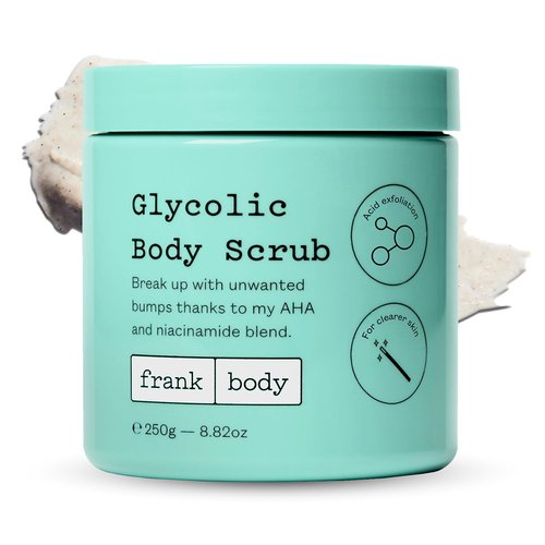 Frank Body Glycolic Acid Body Scrub - Fights KP, Breakouts & Tightens Pores | 8.82 oz | Soothes with Witch Hazel