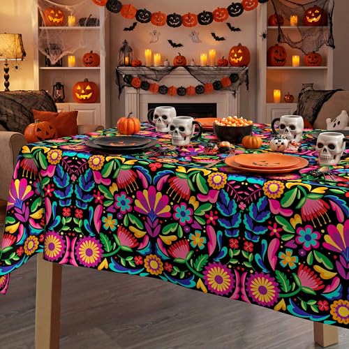Mexico Tablecloth 60x84 Inch Rectangular Seasonal Party Decor - Halloween Cinco de Mayo